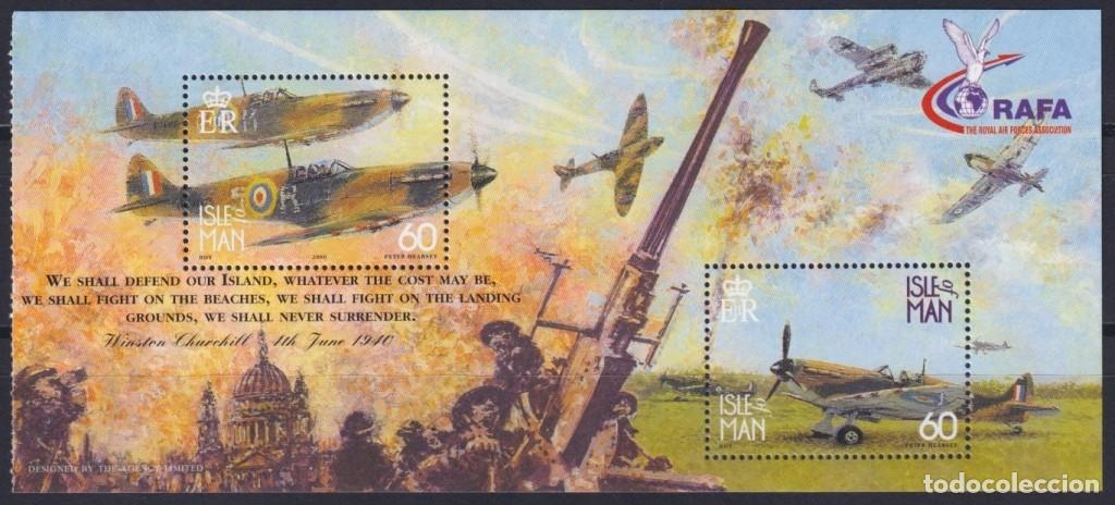 Timbres: F-EX59889 MAN IS UK ENGLAND MNH 2000 WWII BATTLE FROM BRITAIN AVION AIRPLANE.