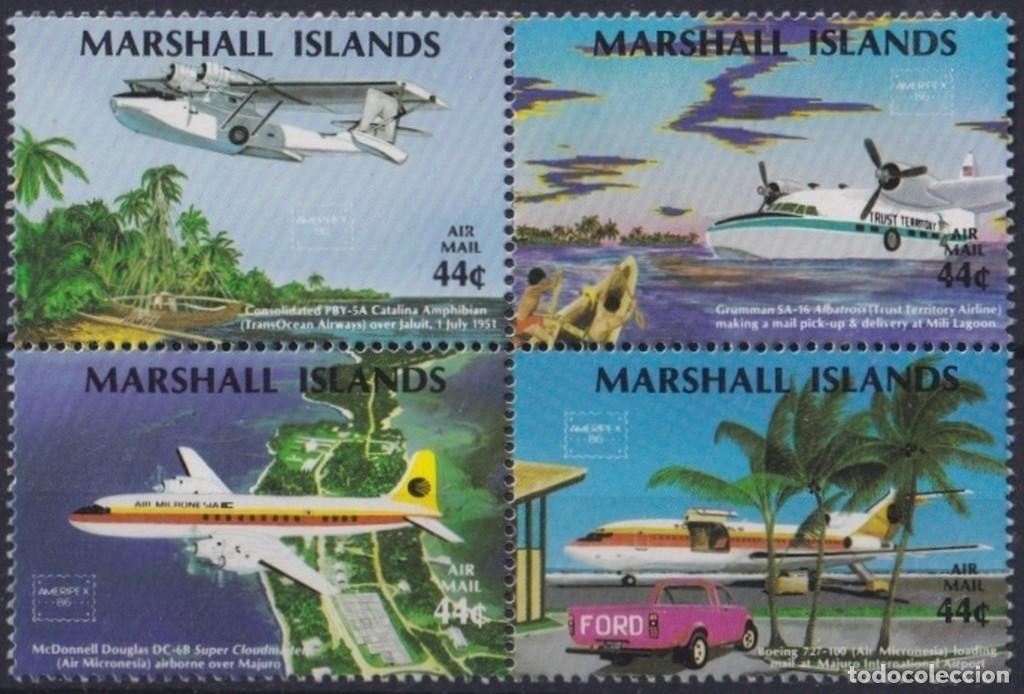 Briefmarken: F-EX64503 MARSHALL IS MNH 1986 AMERIPEX AVION AIRPLANE CATALINA ANPHIBIAN GRUMMA.
