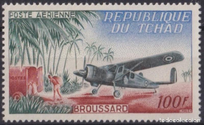 Briefmarken: F-EX56258 CHAD TCHAD MNH 1963 BROUSSARD AIRMAIL AVION HIGHT DECKER AIRPLANE.