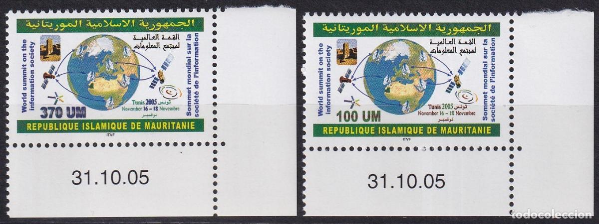 Timbres: F-EX63124 MAURITANIA MNH 2005 SPACE SATELLITE TUNIS WORLD SUMMIT INFORMATION.