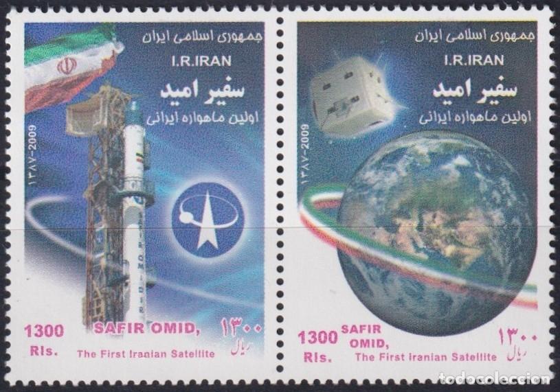 Timbres: F-EX63218 IRAN MNH 2009 SPACE EXPLORATION COSMOS SAFIR OMID SATELLITE.