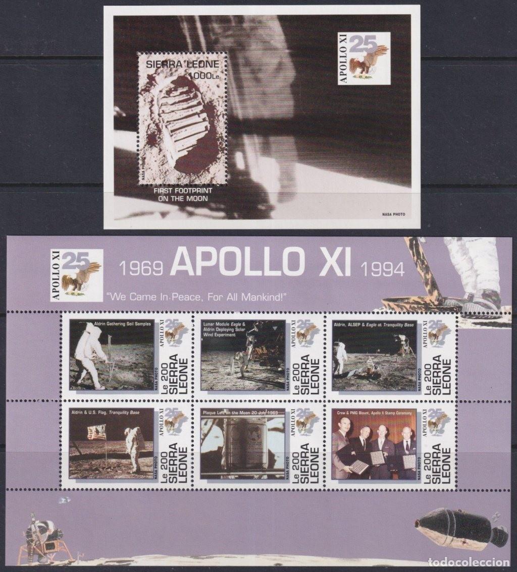Timbres: F-EX62522 SIERRA LEONE MNH 1994 SPACE COSMOS 25th APOLLO XI MANNED MOON LANDING.