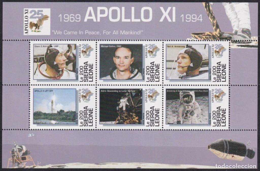 Timbres: F-EX62528 SIERRA LEONE MNH 1994 SPACE COSMOS 25th APOLLO XI MANNED MOON LANDING.