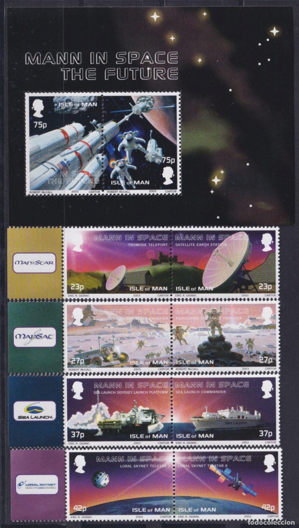 Timbres: F-EX62622 MAN IS UK MNH 2003 MAN IN SPACE COSMOS 25th ROCKET SATELLITE RADAR.
