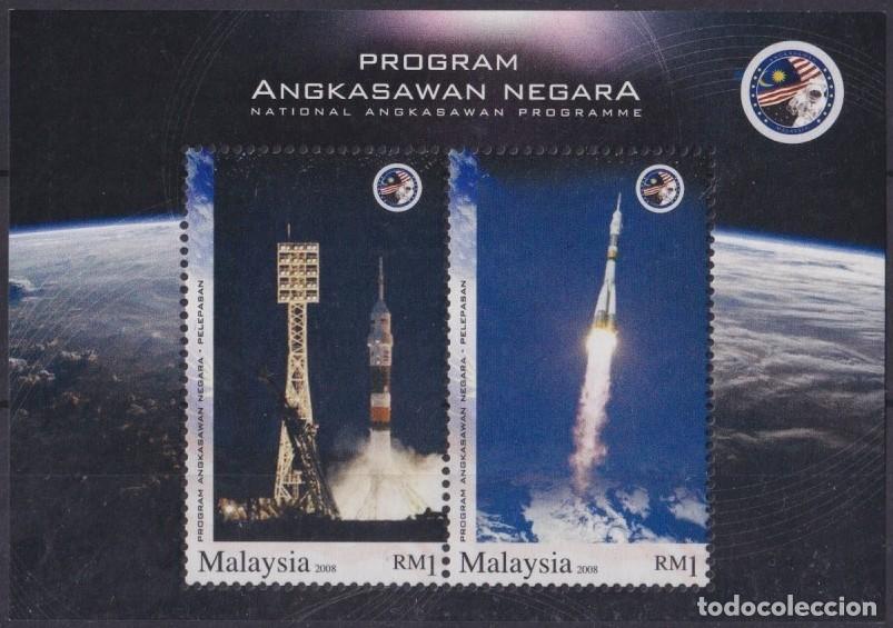 Timbres: F-EX62454 MALAYSIA MNH 2008 ANGKASAWAN PROGRAM SPACE COSMOS ROCKET SATELLITE.