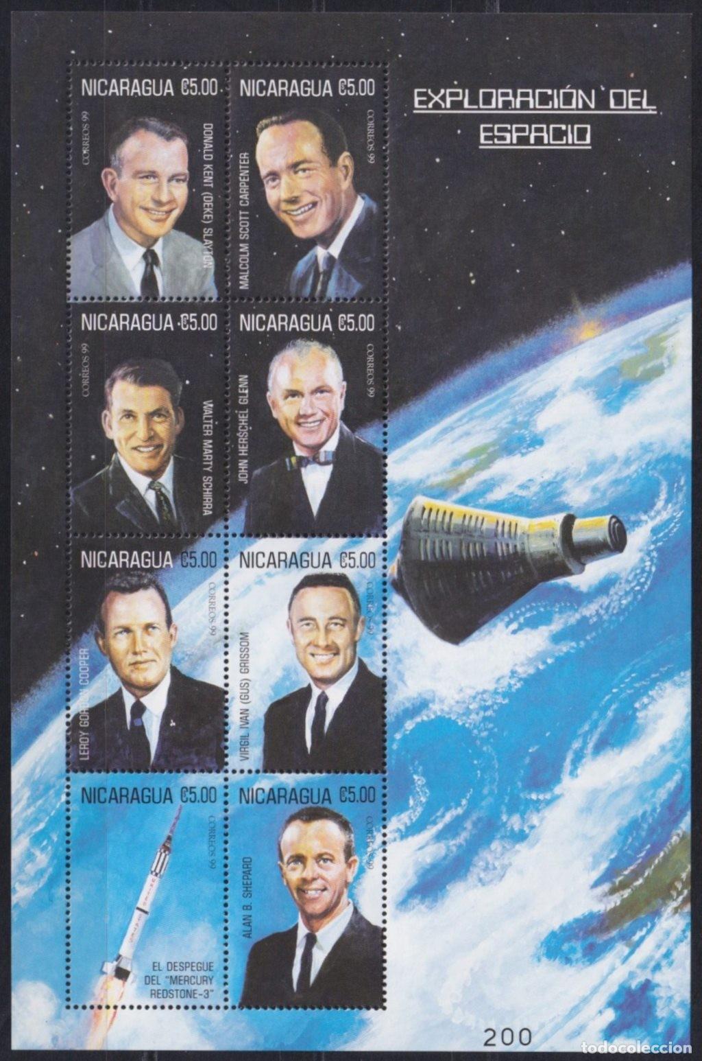 Briefmarken: F-EX62641 NICARAGUA MNH 1999 SPACE EXPLORATION COSMOS ROCKET SATELLITE.