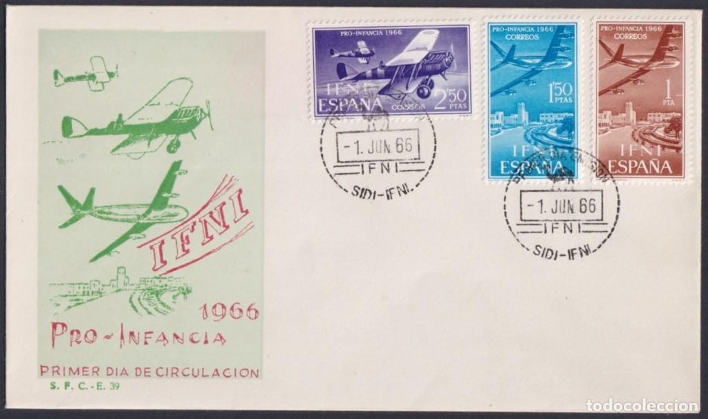 Briefmarken: F-EX64129 SIDI IFNI MOROCCO 1965 FDC PRO CHILDREN AIRPLANE AVION FLIYING LANDSCAPE.