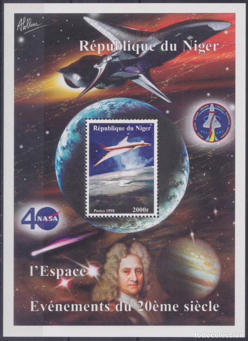 Briefmarken: F-EX62489 NIGER MNH 1998 COSMOS SPACE EXPLORATION NEWTON AIRPLANE ROCKET.