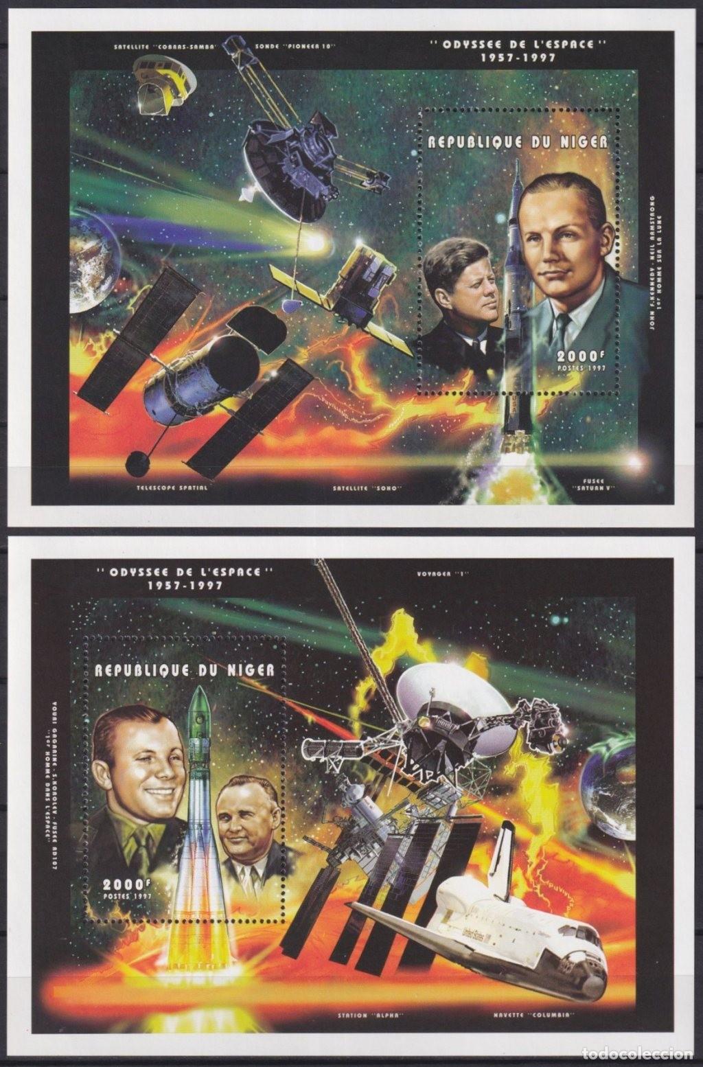 Briefmarken: F-EX62731 NIGER MNH 1997 GAGARIN HISTORY SPACE COSMOS EXPLORATION ROCKET SATELLITE.