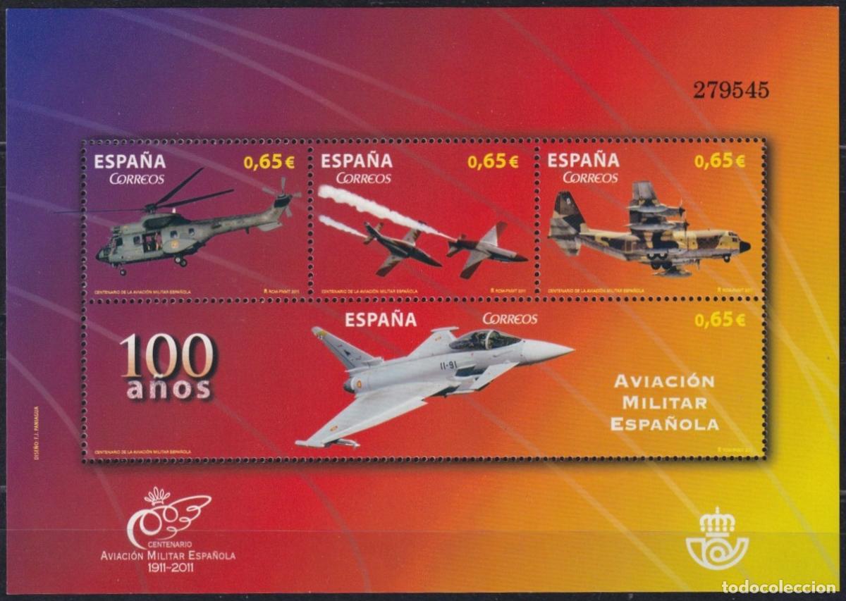 Stamps: F-EX63655 SPAIN ESPA&Ntilde;A MNH 2011 CENT OF MILITAR AVIATION AVION AIRPLANE SHEET.