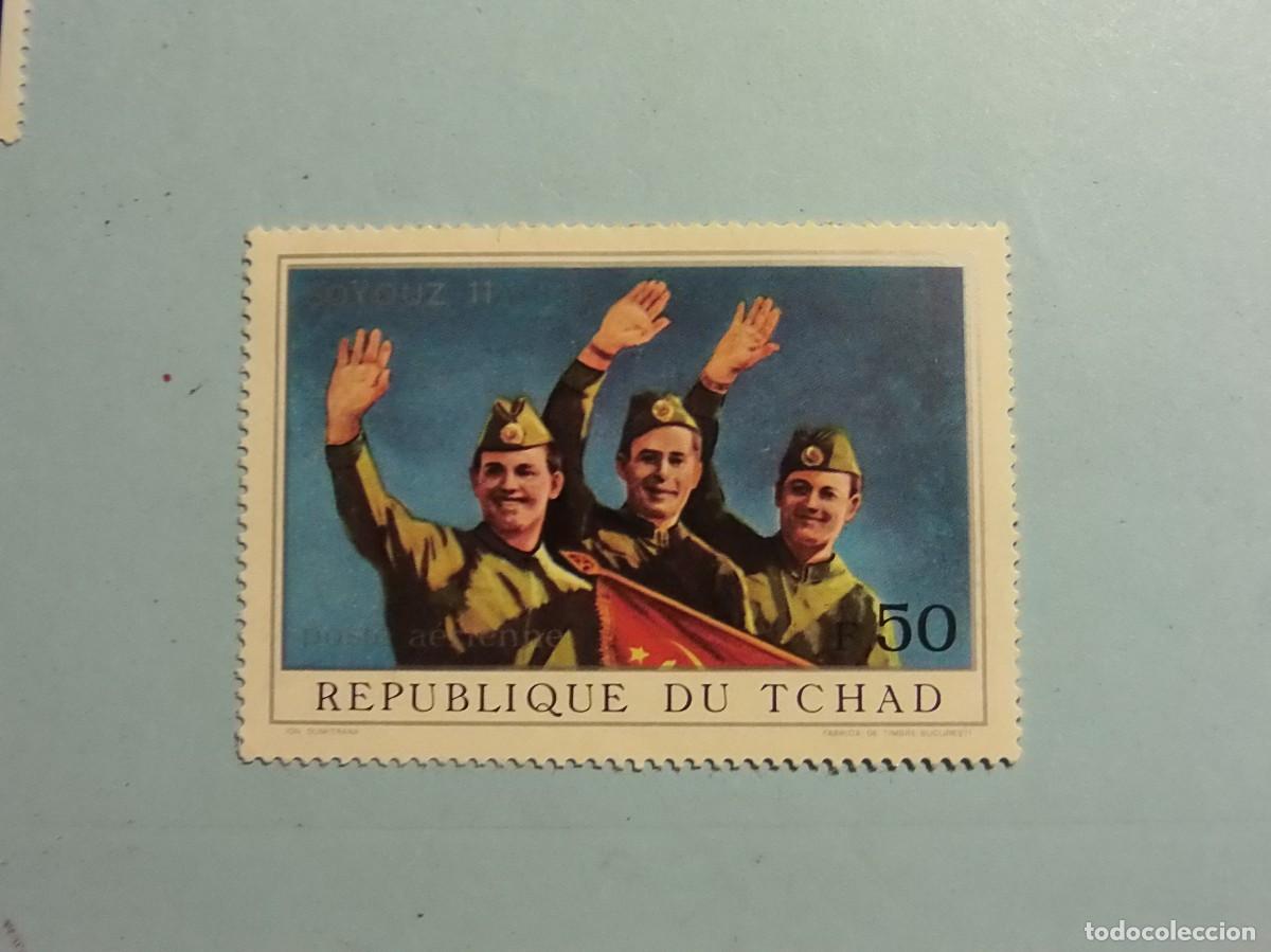 Sellos: REP. DEL CHAD 1972 - ESPACIO - TRIPULACI&Oacute;N DEL SOYUZ 11.