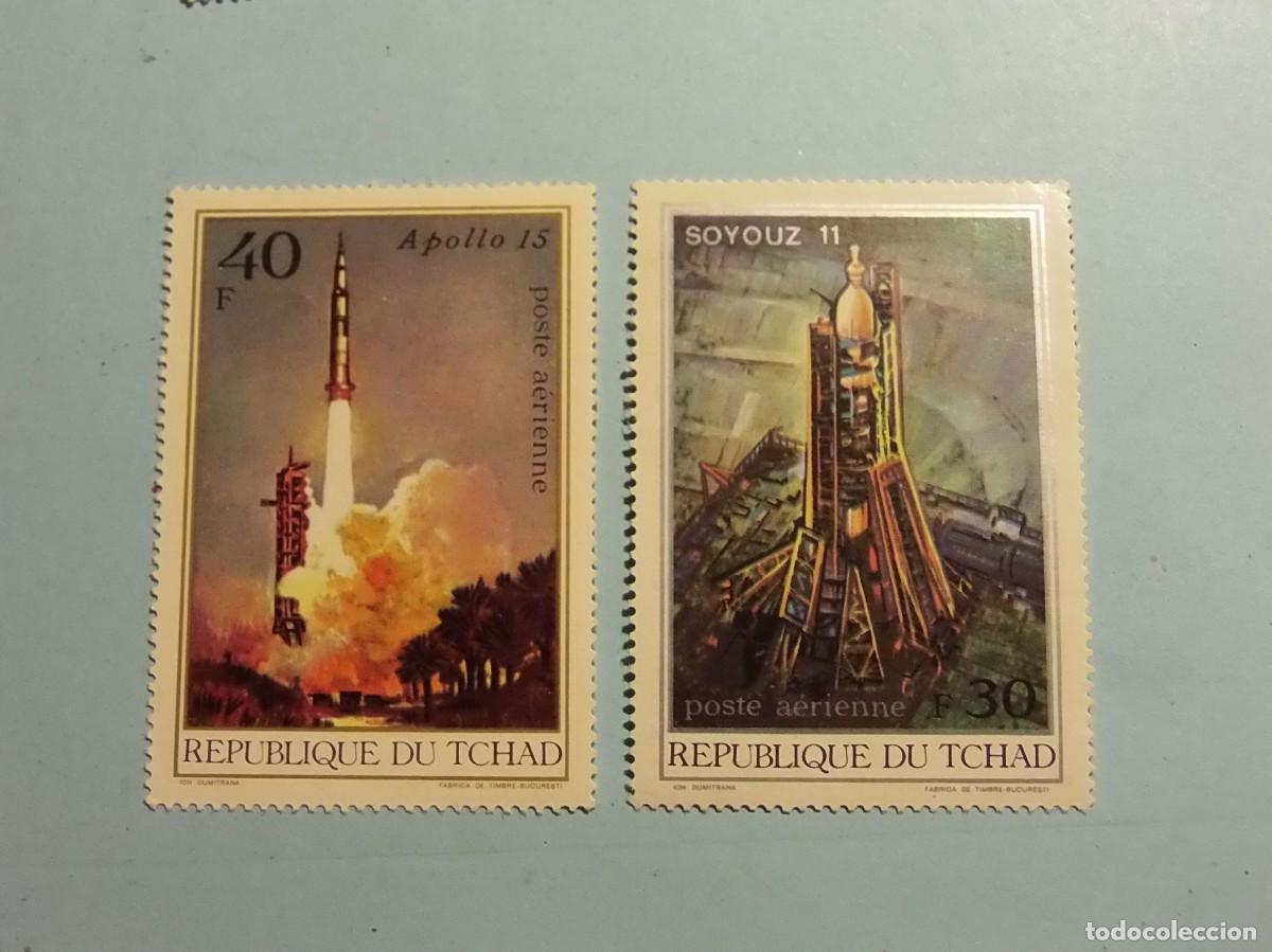 Sellos: REP. DEL CHAD 1972 - ESPACIO - APOLO 15 Y SOYUZ 11. - Foto 1
