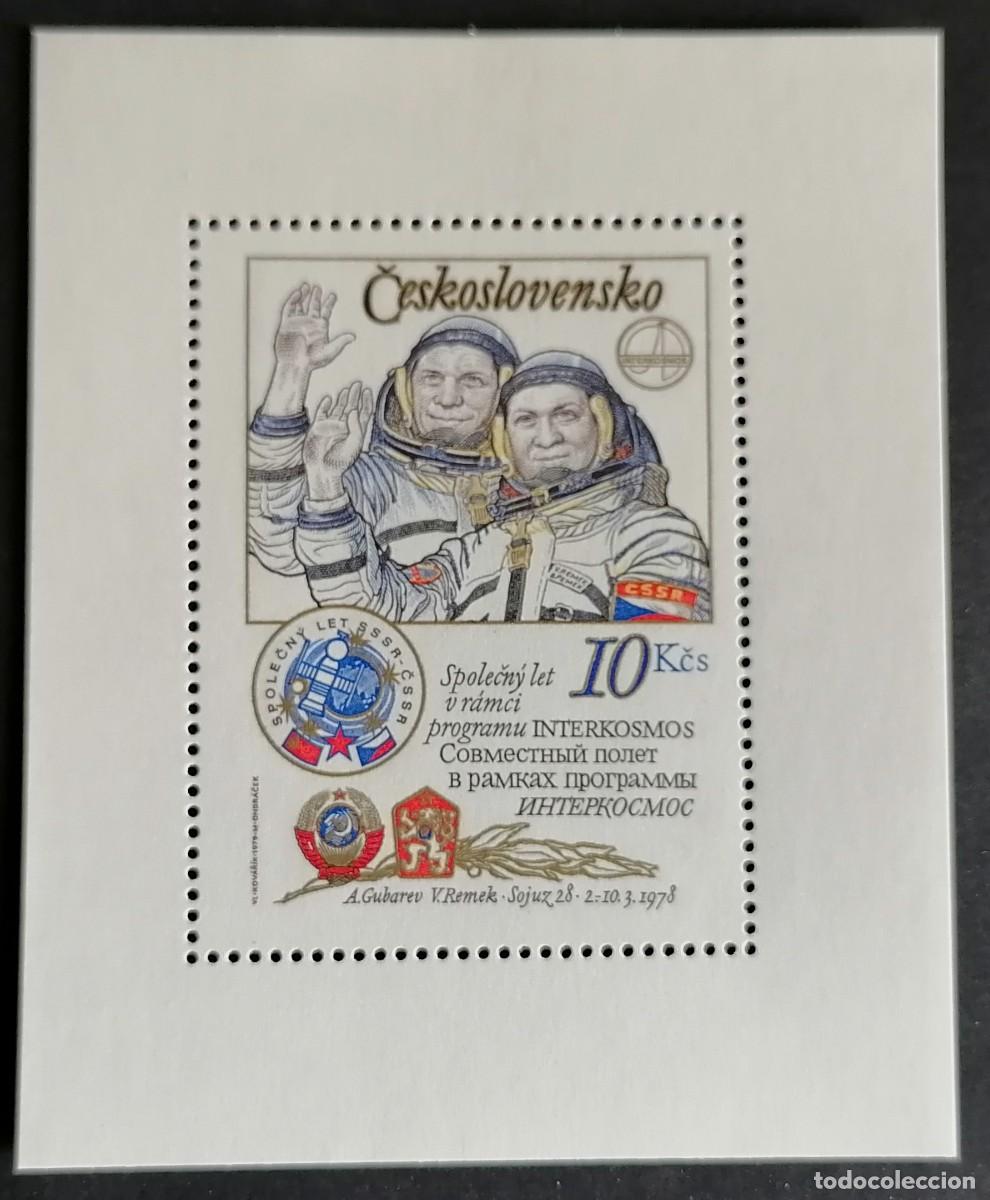 Sellos: CHECOSLOVAQUIA 1979 - HB VUELO RUSIA / CHECOSLOVAQUIA .