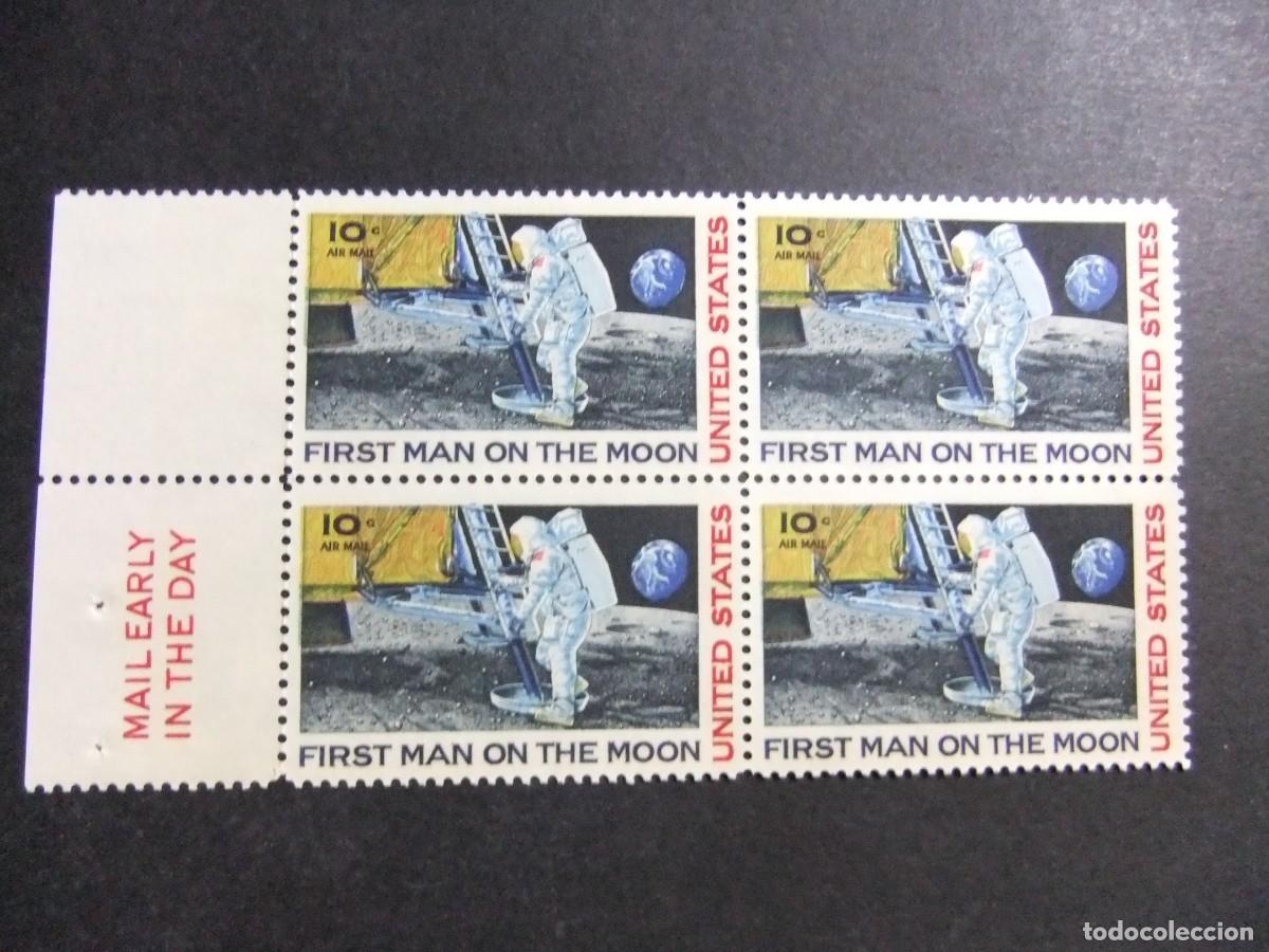 Sellos: 18 ESTADOS UNIDOS / PRIMER HOMBRE en la LUNA ESPACIO / YVERT PA 73 MNH