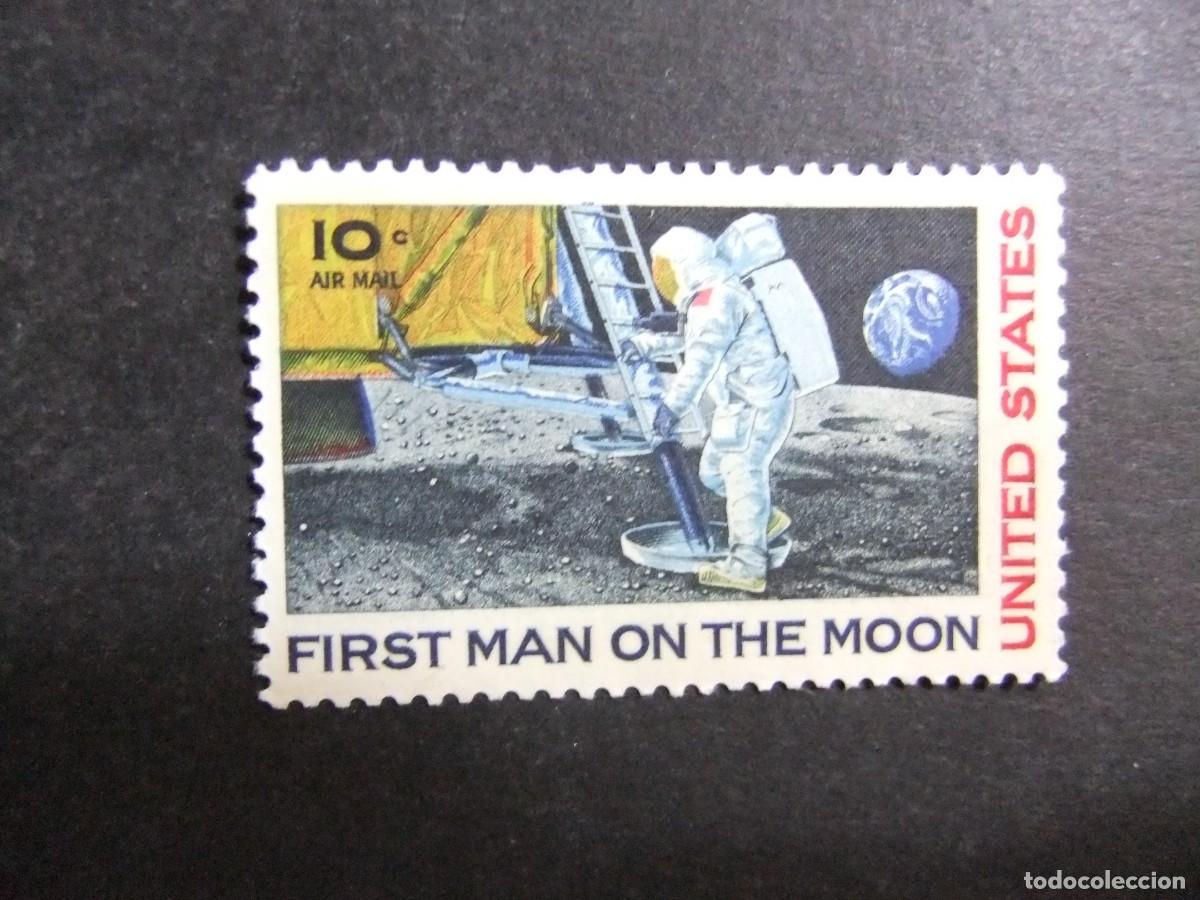 Sellos: 18 ESTADOS UNIDOS / PRIMER HOMBRE en la LUNA ESPACIO / YVERT PA 73 MNH