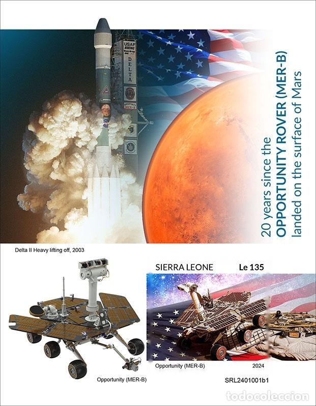 Sellos: Sierra Leona 2024 Mi. Bl. 3220 bloque sin perforar Opportunity Marte espacio