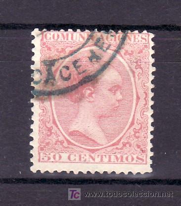Sellos: espa&ntilde;a 224 usada, rosa carmin - Foto 1