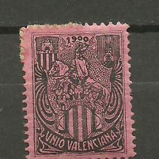 Selos: N VALENCIA NATHAN Nº V-8 UNIO VALENCIANA 1900 - NEGRO SOBRE PAPEL ROSA . Lote 20162357