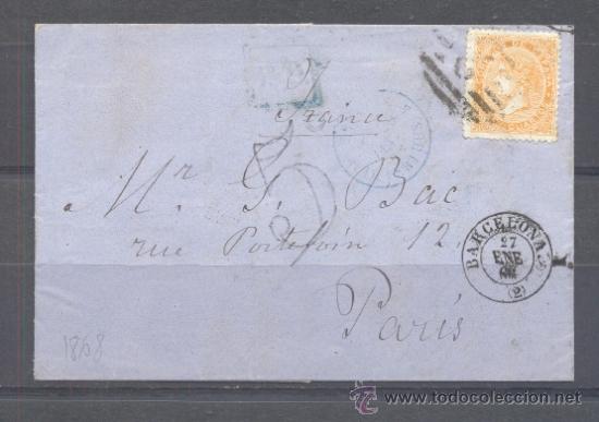 Sellos: 1867.-BARCELONA A PARIS - Foto 1
