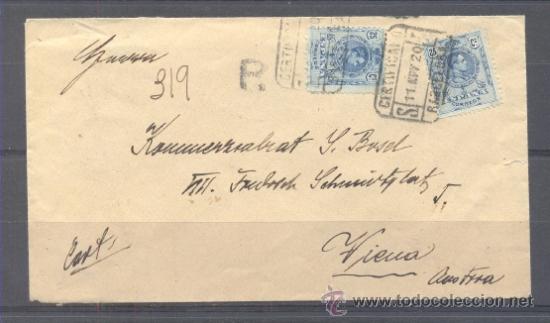 Sellos: 1920.- BARCELONA A AUSTRIA - Foto 1