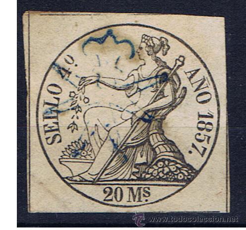 Sellos: sello para libro de comercio 1857 usado - Foto 1