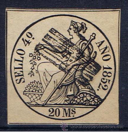 Sellos: sello para libro de comercio 1852 usado - Foto 1