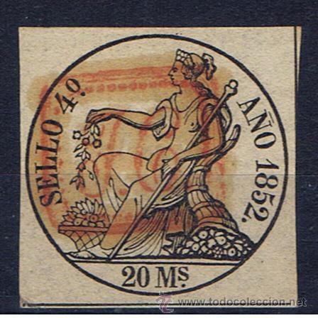 Sellos: sello para libro de comercio 1852 usado con marca roja - Foto 1