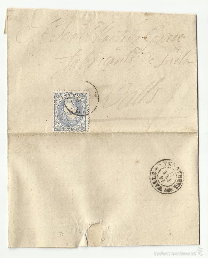 Sellos: CIRCULADA 1871 A VALLS TARRAGONA - Foto 1