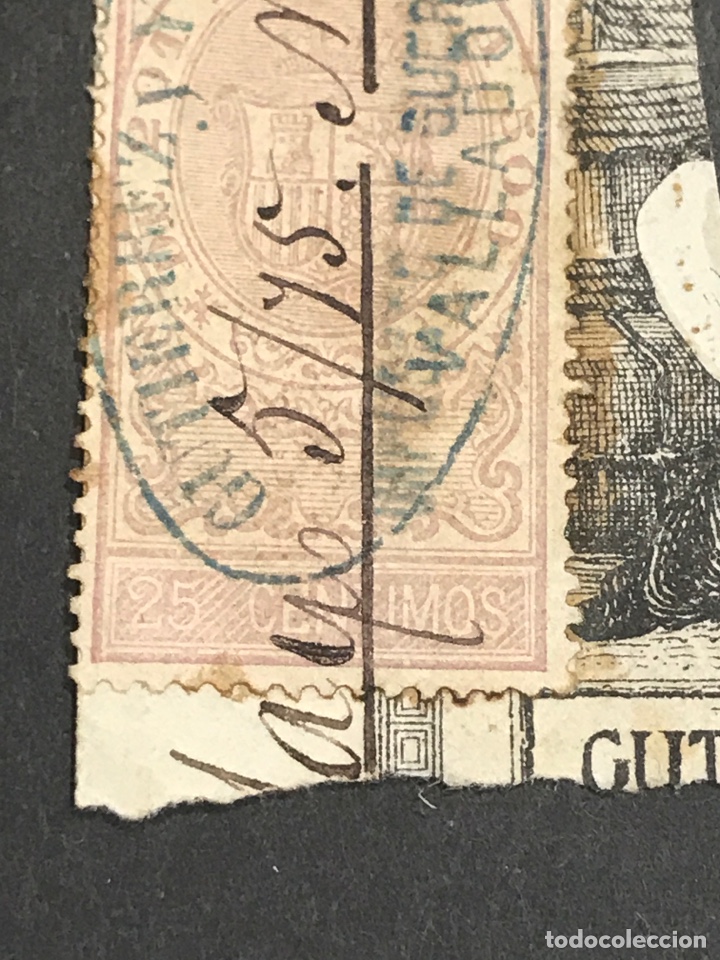 Sellos: Giro 25 céntimos, de 201 escudos a 500, sobre fragmento, escrito y con sello Gutiérrez y Yurrita - Foto 3 - 246595590