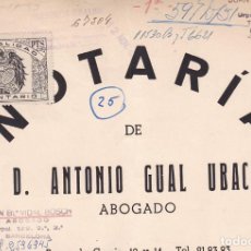 Francobolli: GAL9-186- FISCALES ESCRITURA CARTA DE PAGO BARCELONA 1953. PÓLIZAS COMPLEMENTARIAS. Lote 377983534