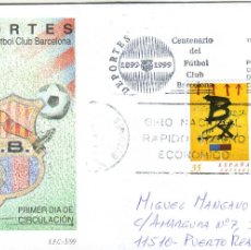 Sellos: SOBRE CENTENARIO DEL F.C. BARCELONA 1999