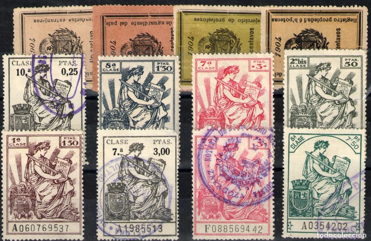 Sellos: Espa&ntilde;a polizas usadas. - Foto 1