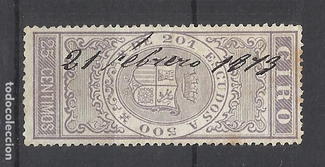 Sellos: Giro 25 CENTIMOS USADO 1873 - Foto 1