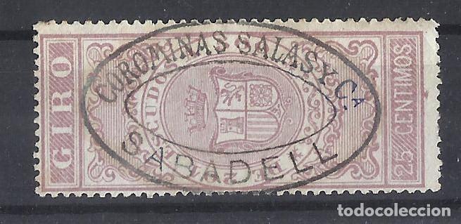 Sellos: Giro 25 CENTIMOS USADO SABADELL - Foto 1