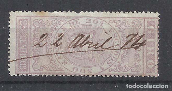 Sellos: Giro 25 CENTIMOS USADO 1874 - Foto 1