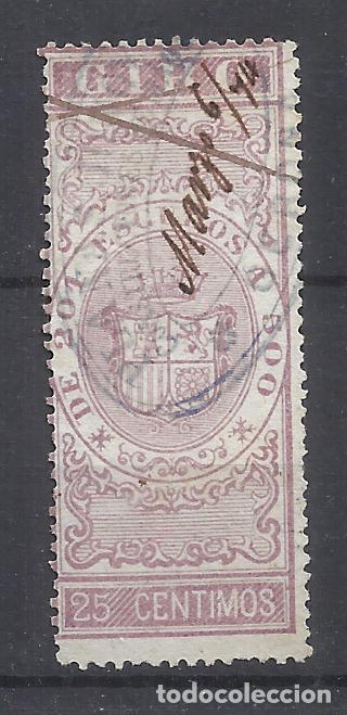 Sellos: Giro 25 CENTIMOS USADO 1874 - Foto 1