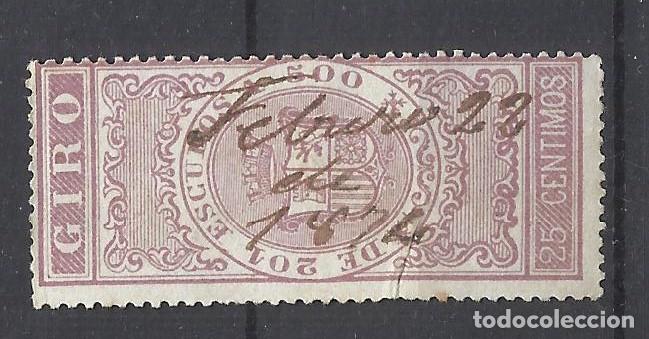 Sellos: Giro 25 CENTIMOS USADO 1874 - Foto 1