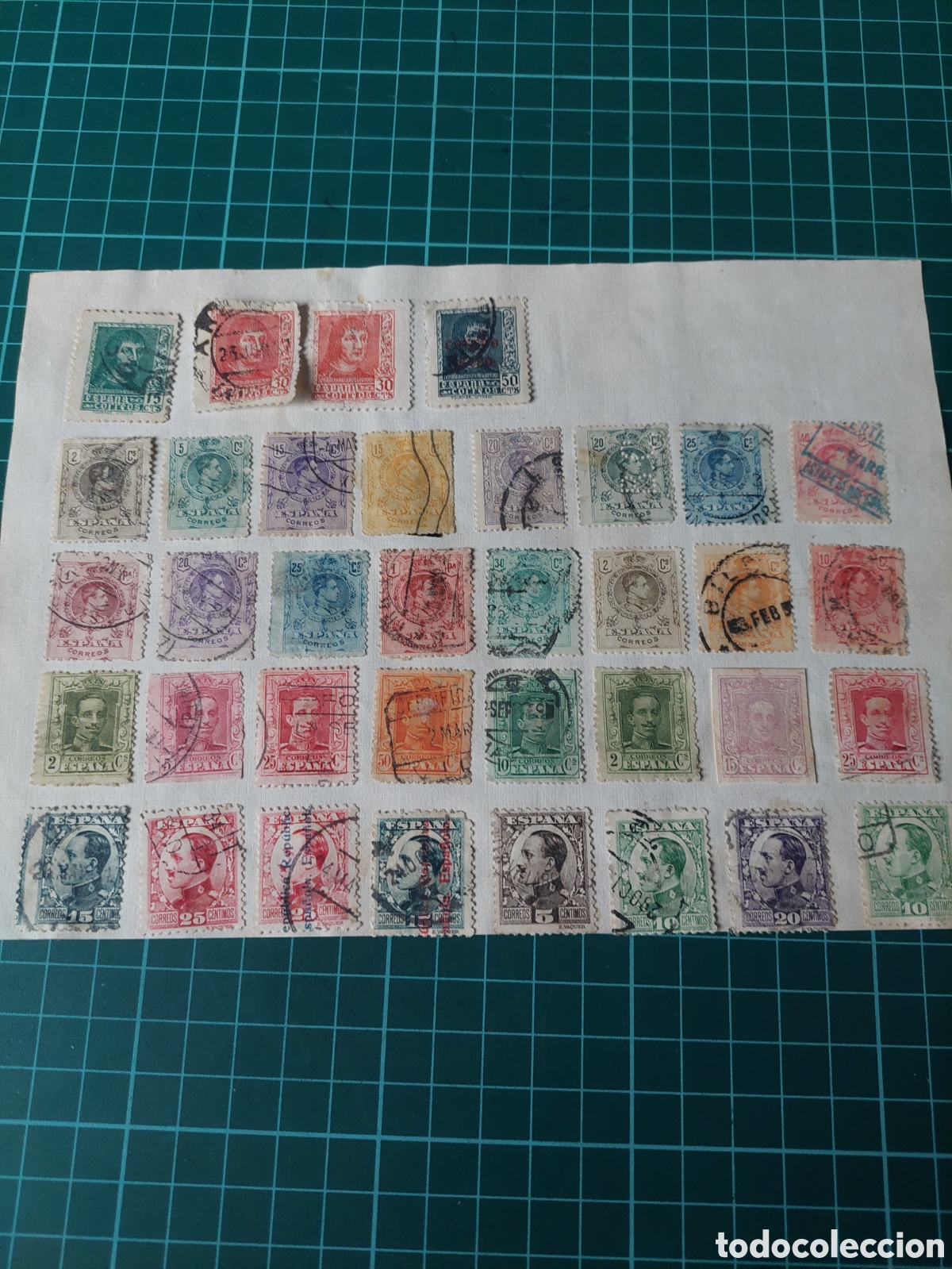 Sellos: LOTE SELLOS ANTIGUOS ESPA&Ntilde;A ALFONSO REY ESPA&Ntilde;A CHARNELA