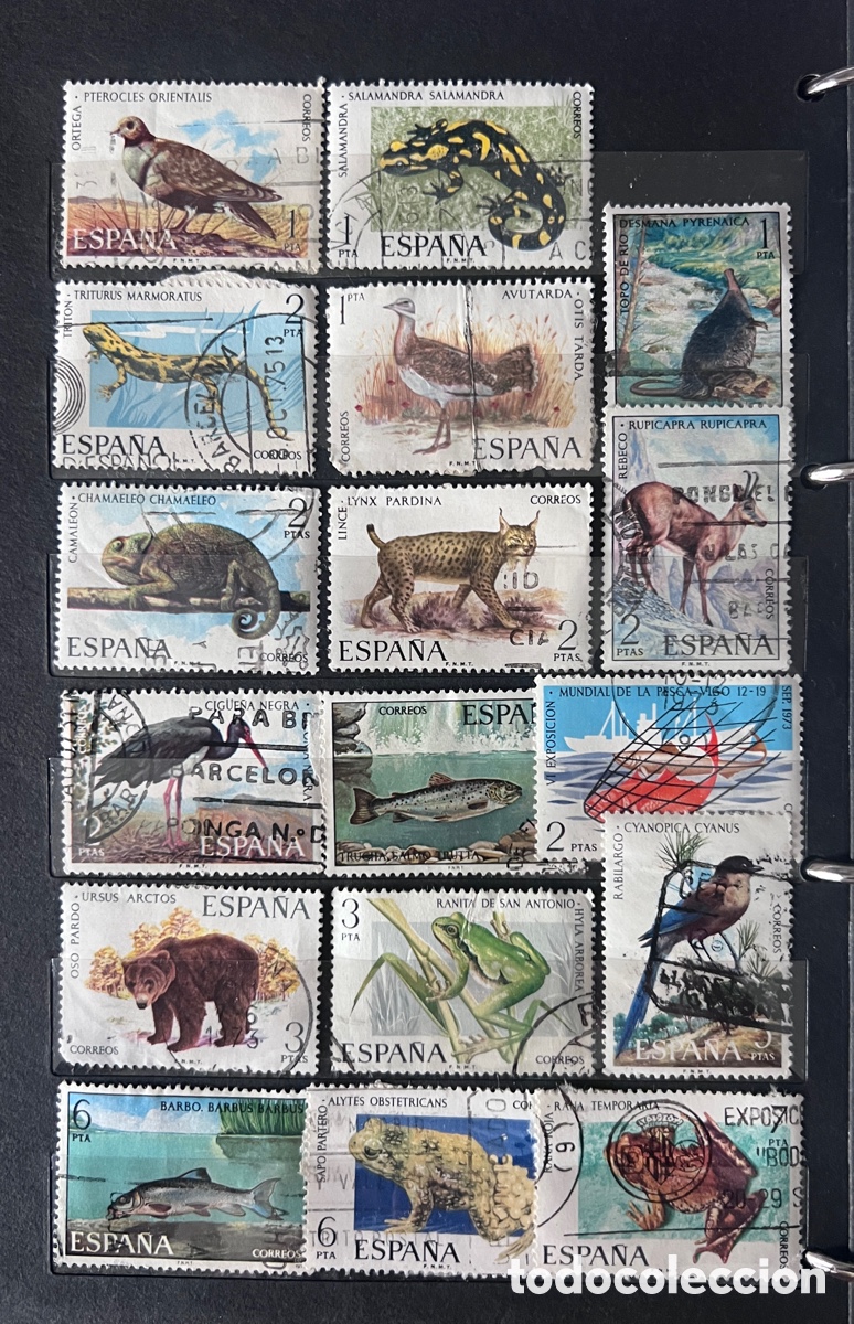 Sellos: Lote sellos Espa&ntilde;a fauna animales a&ntilde;os 70 &ndash; filatelia vintage