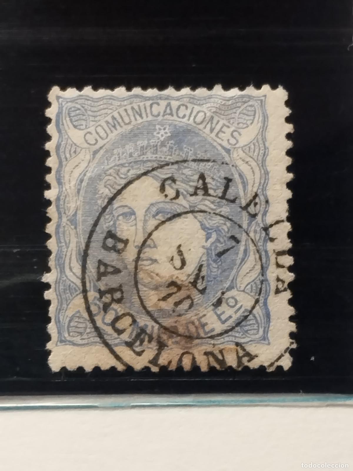 Francobolli: JT - ESPA&Ntilde;A - EDIFIL 107. FECHADOR DE CALELLA. BARCELONA. TIPO II. LUJO Y RARO.