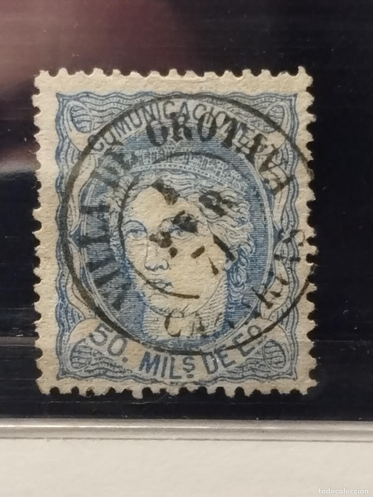 Timbres: JT - ESPA&Ntilde;A - EDIFIL 107. FECHADOR DE VILLA DE OROTAVA. CANARIAS. TIPO II. LUJO Y RARISIMO