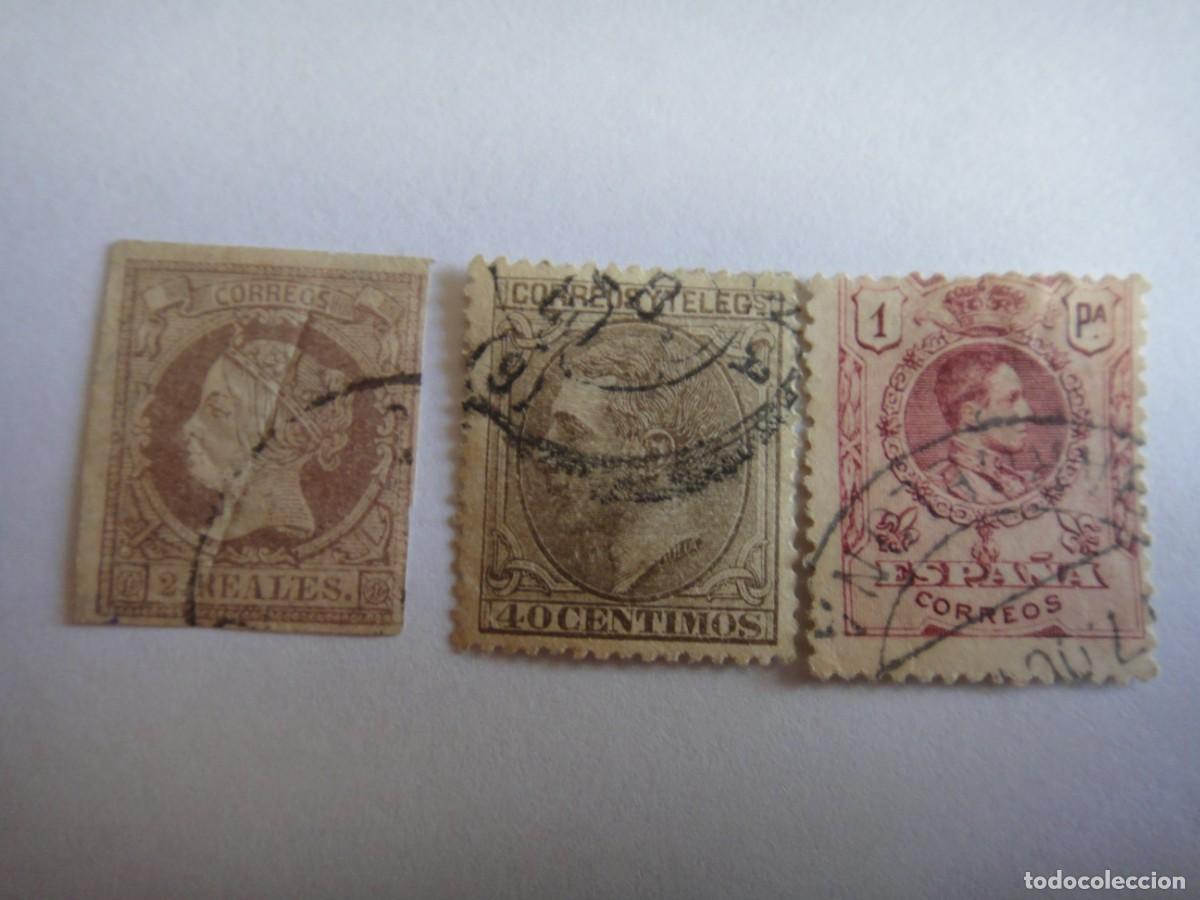Timbres: Espa&ntilde;a- 3 sellos cl&aacute;sicos, (n&ordm; 56, doblado)-205-278, usados, . Rf 102/1508-09