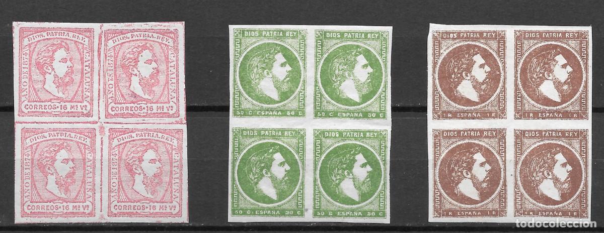 Sellos: ESPA&Ntilde;A 1874/75-Carlista-Series completas- Ed 157 Y 160/161-MNH**
