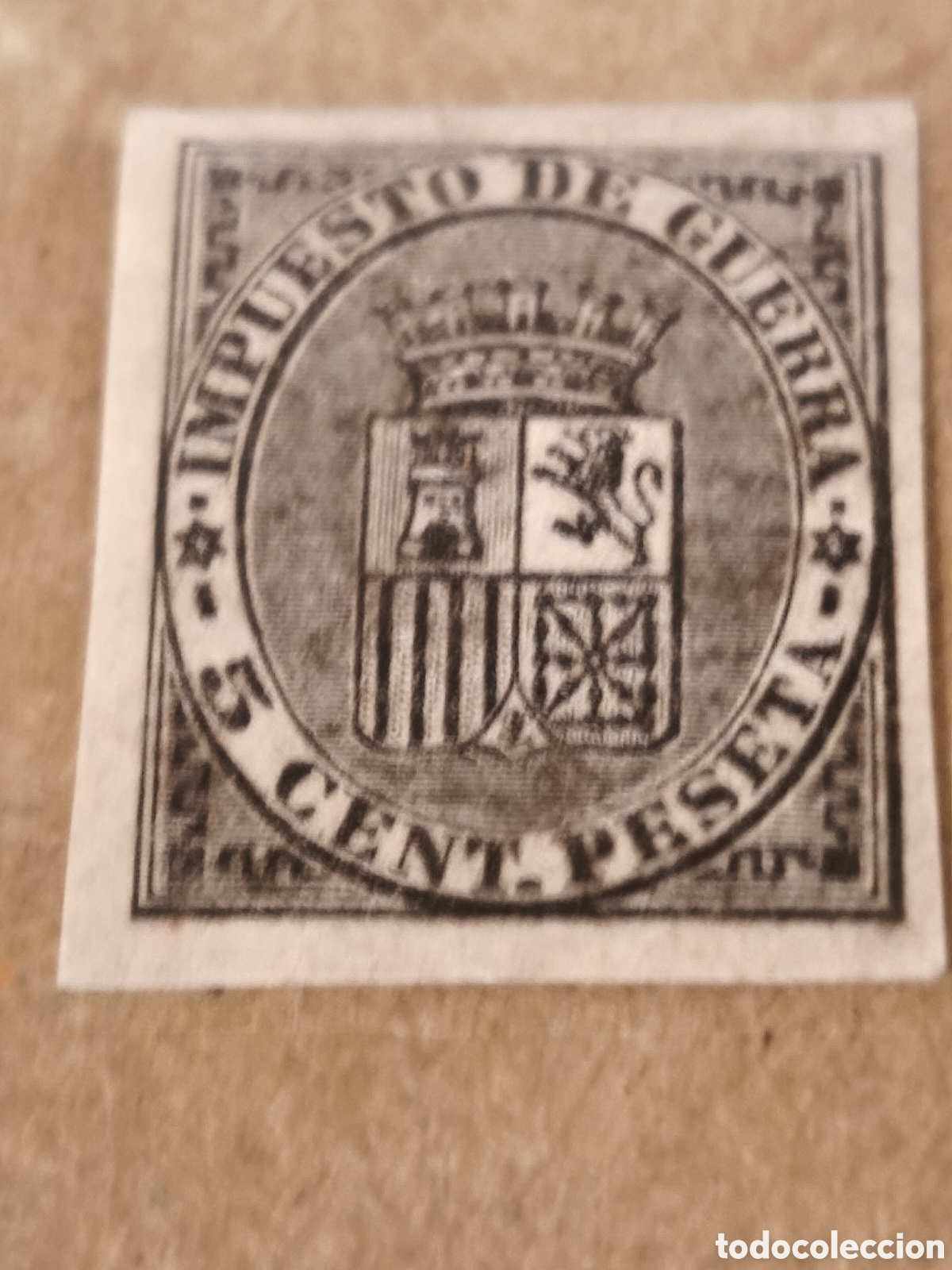 Sellos: Sello cl&aacute;sico de Espa&ntilde;a n 141 nuevo con su goma impuesto de guerra ,5 cts negro s.dentar ver