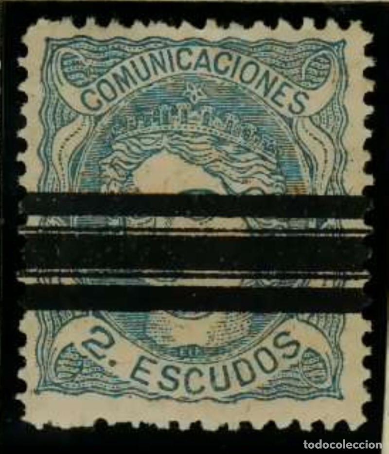 Sellos: FA3005. Emision 1-1-1870. Valor de 2 escudos barrado