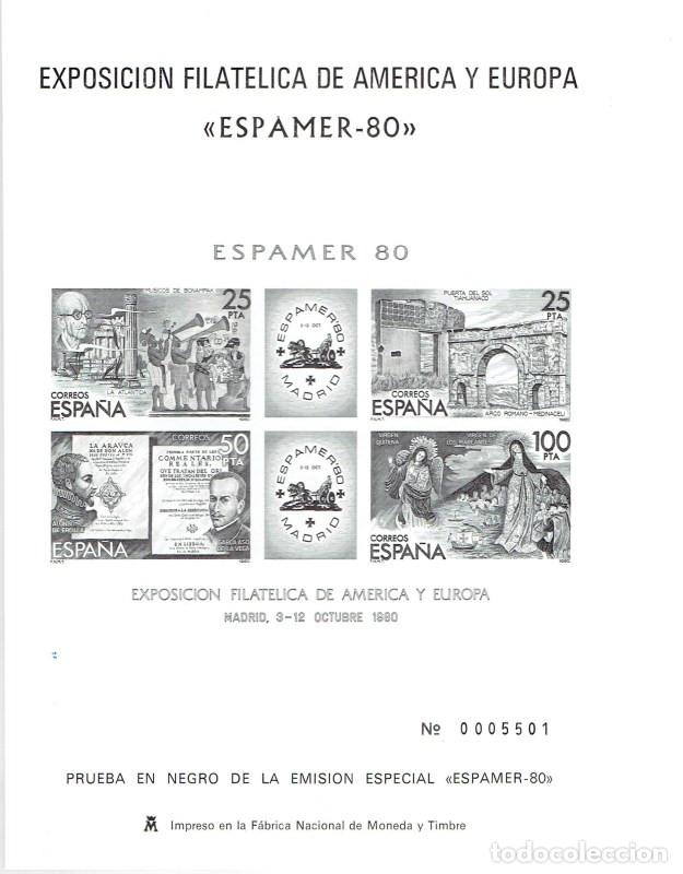 Sellos: FA5948. Prueba oficial, 1980 Exposicion Filatelica de America y Europa, Espamer-80