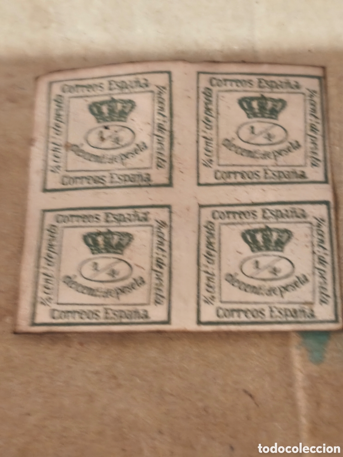 Timbres: Sello de Espa&ntilde;a n 130 nuevo con goma y huella de charnela ,4: cuartos verde ver