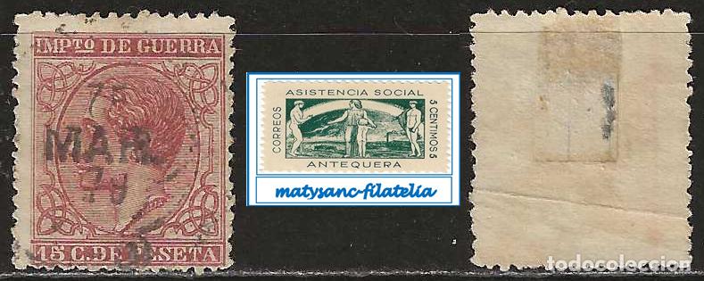 Sellos: ESPA&Ntilde;A 1877. EDIFIL 188. VALOR DE 15 C &rdquo;ALFONSO XII&rdquo;. USADO EN BUEN ESTADO.