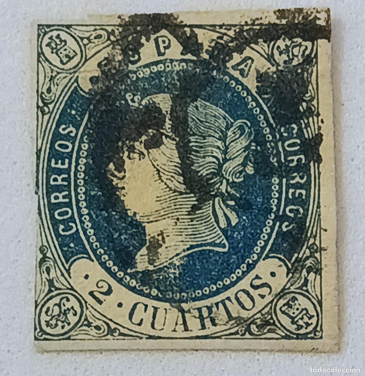 Briefmarken: Sello Espa&ntilde;a 1862, Edifil 57. Isabel II