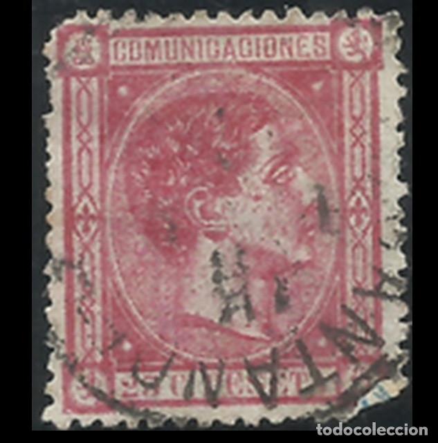 Sellos: Edifil 166 AUTENTICO usado &ordm; Espa&ntilde;a 1875 Alfonso XII
